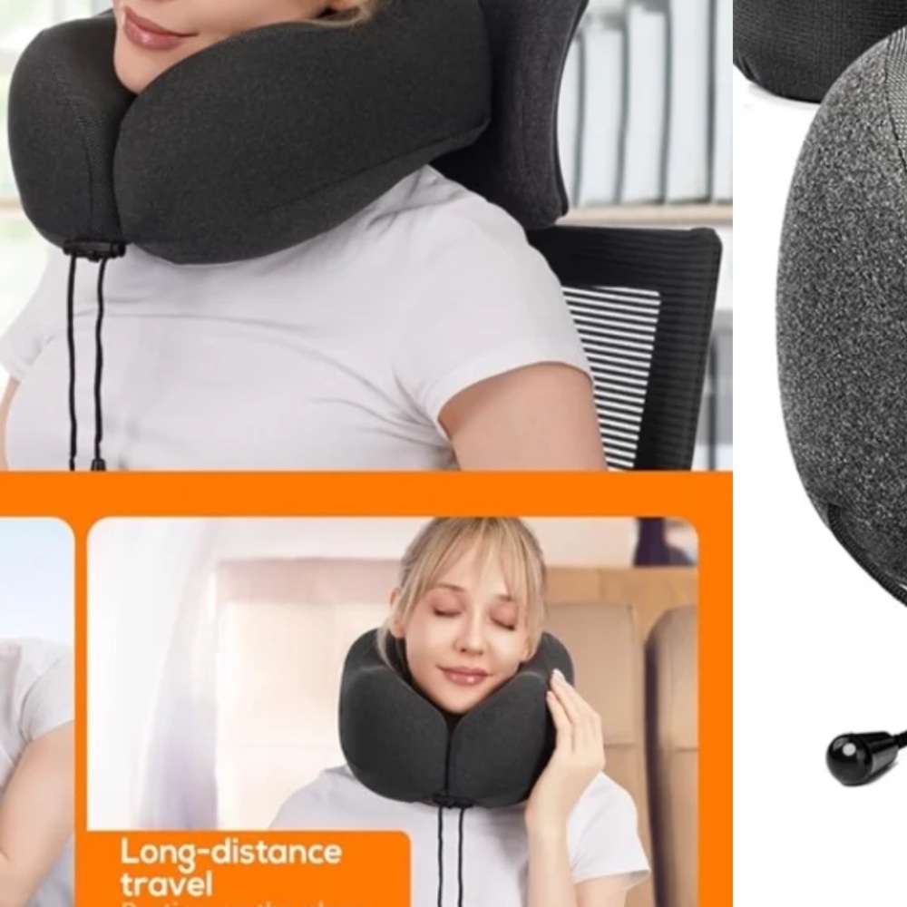 NWOT Ergonomic Black Travel Neck Pillow